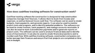 Cashflow Tracking Software for Construction: Explained screenshot 2