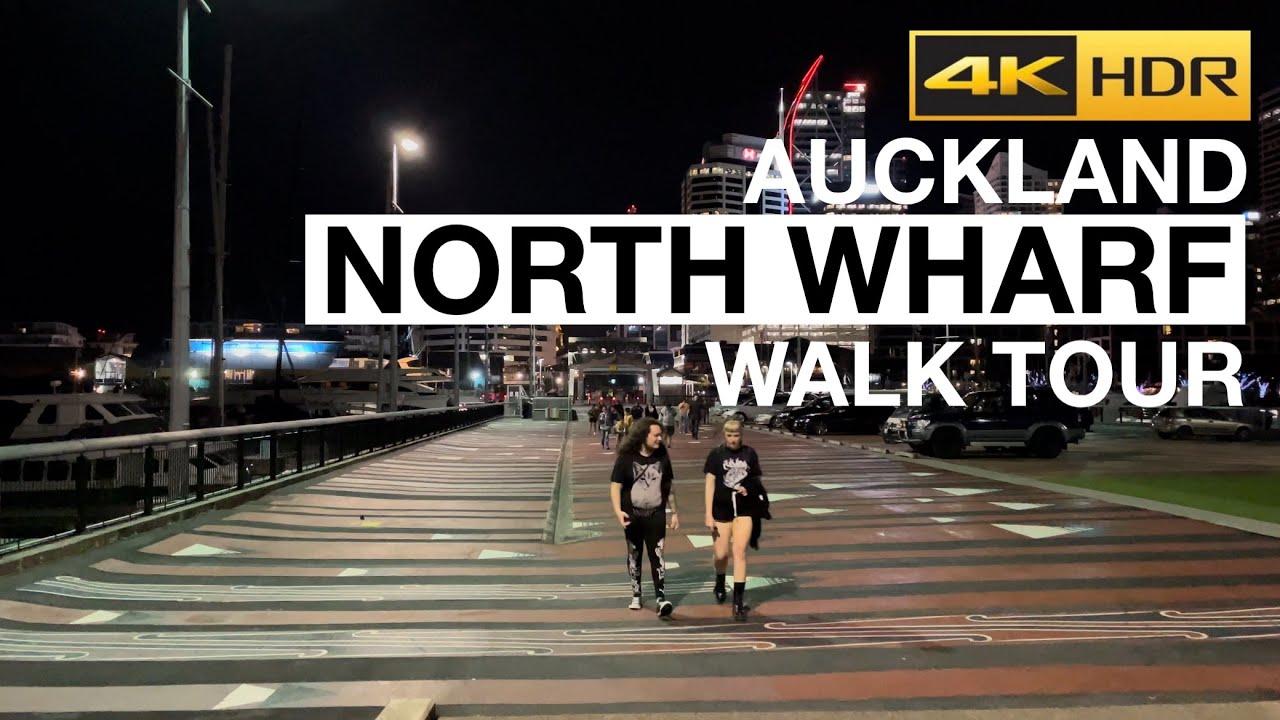 Auckland CBD Night Walk Tour, New Zealand [4K HDR]