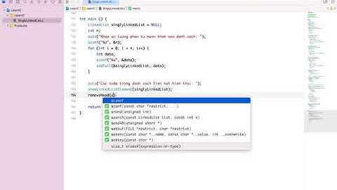 Cấu trúc dữ liệu giải thuật với C: Xoá node đầu danh sách liên kết đơn.