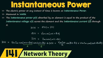 Instantaneous Power in AC Circuits