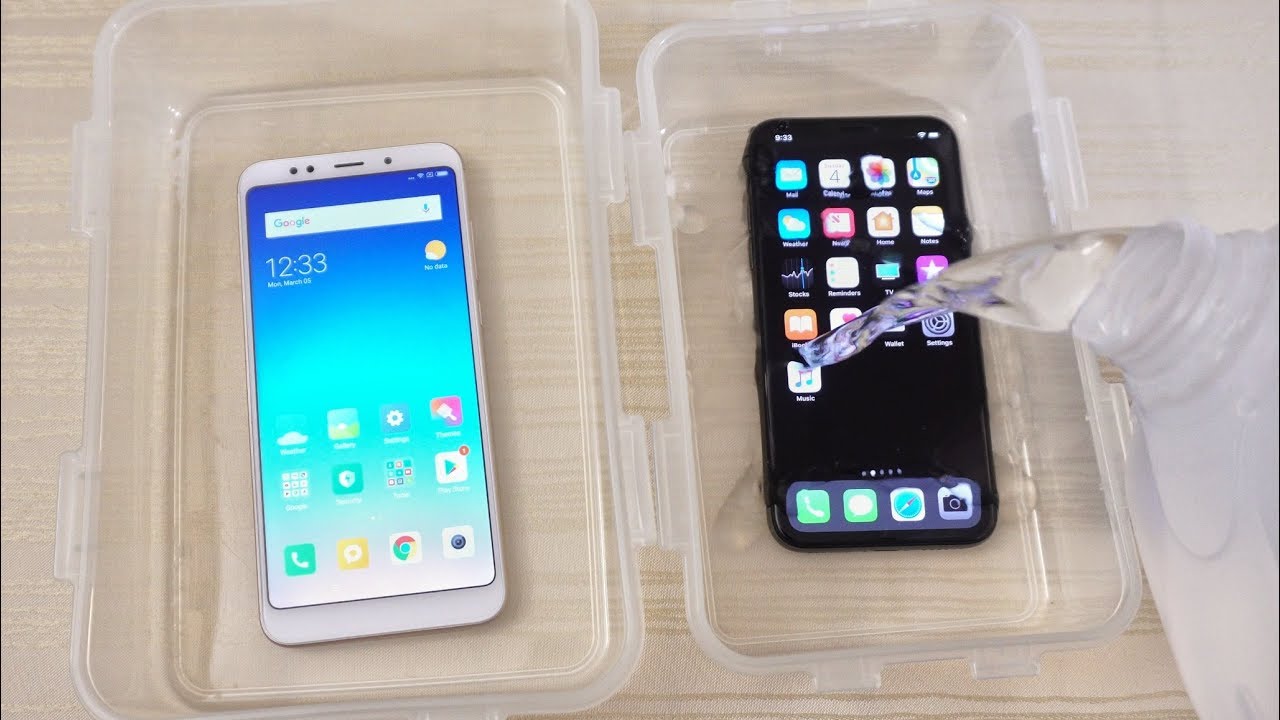 New Update Xiaomi Redmi 5 Plus vs iPhone X - WATER Test!