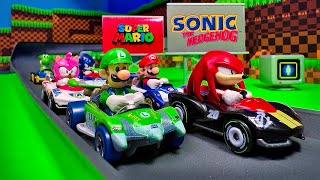 Team Sonic VS Team Mario diecast race