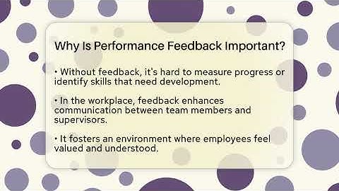 Why Is Performance Feedback Important? - The Personal Growth Path