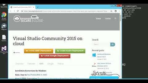 Secured Visual Studio Community 2015 on Windows 2012 R2 - Deploy on Azure , AWS and Google Cloud.