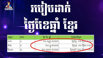 ដាក់ថ្ងៃខែឆ្នាំខ្មែរexcel How to insert khmer date in excel | rean khmer computer