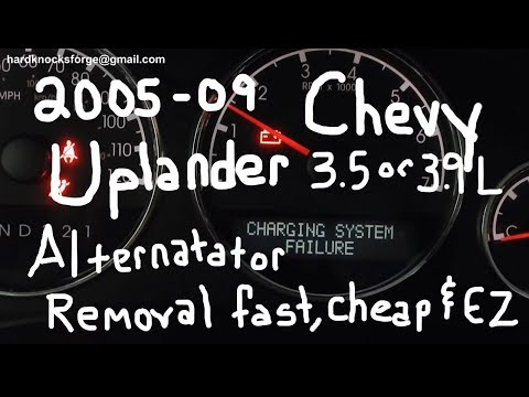 2005-09 chevy uplander alternator removal 3.5L 3.9L