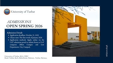 🎓 Admissions Open – Spring 2026 | University of Turbat
