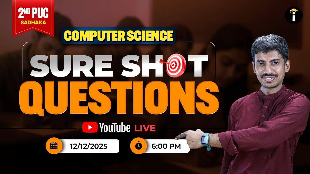 Sure Shot Questions | PU 2 Computer Science | Class 12th | Quarterly ...
