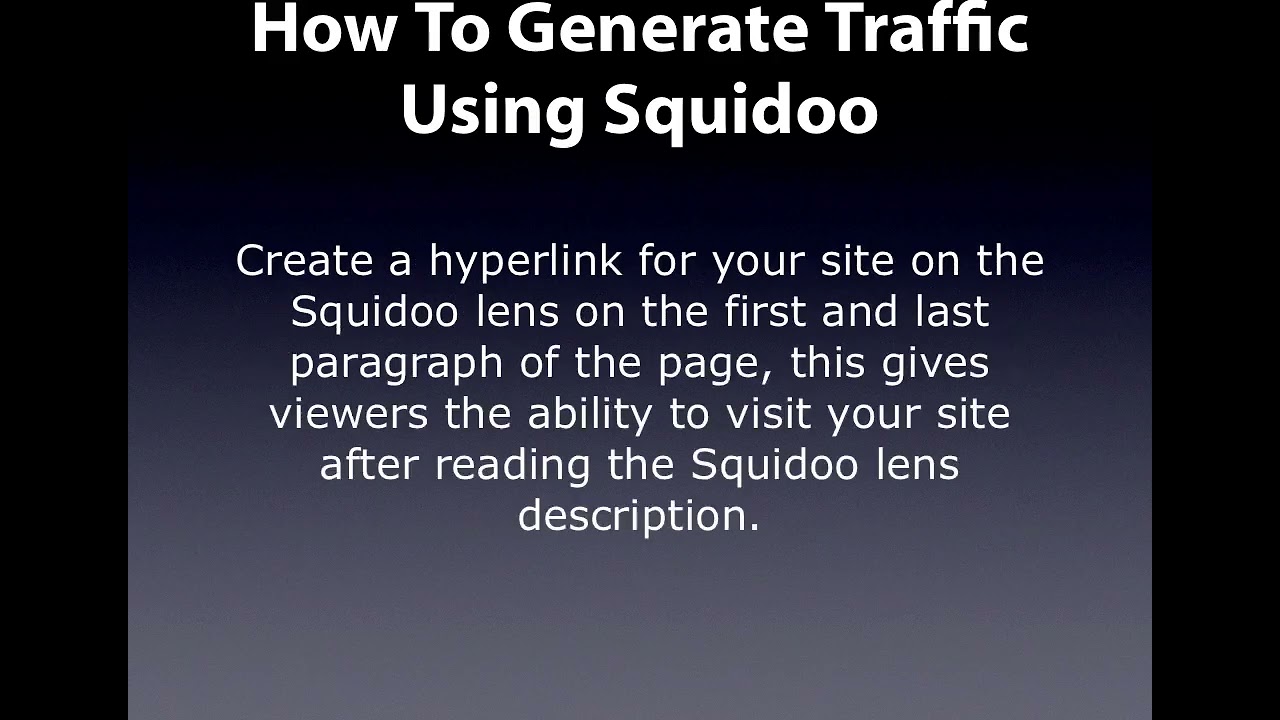 How to Get Traffic With Squidoo?
