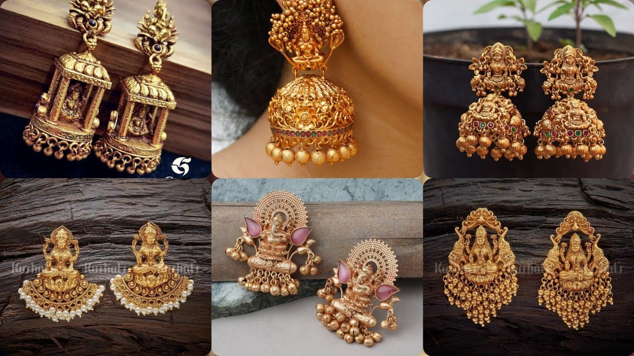 Look Like Gold Jhumka Earrings Online South Indian Designs J25127