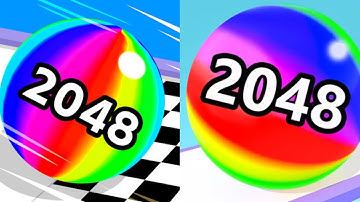 Ball Run 2048 vs Rolling Ball Number Gameplay All Levels Android, iOS