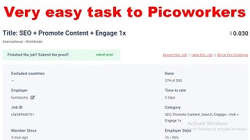 Very easy task to picoworker in 2022 how to work on picoworkers