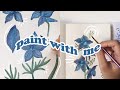 painting birth flowers: larkspur (july) 📅💠 || ariofthelibrary