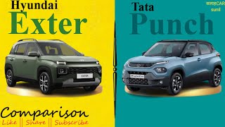 Tata Punch [Accomplished Dazzle Pack] vs Hyundai Exter [SX] Comparison @SalahCARsunil