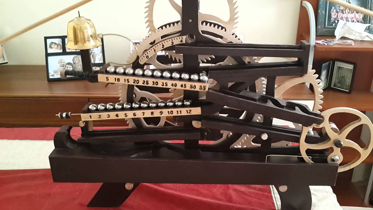 Rolling ball wooden clock YouTube