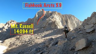 Climbing Fishhook Arete on Mt. Russell in the Eastern Sierra, CA