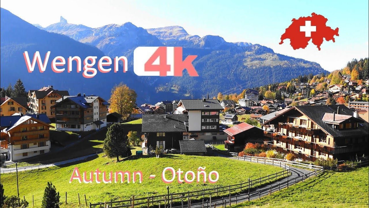 🇨🇭 - SWITZERLAND - WENGEN - LAUTERBRUNNEN - Walking Tour beautiful villages - hermosos pueblos - 4k