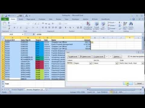 Excel Advanced Sorting Options