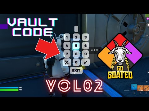 The codes for the vault in Fortnite Go Goated! 2024 フォートナイト