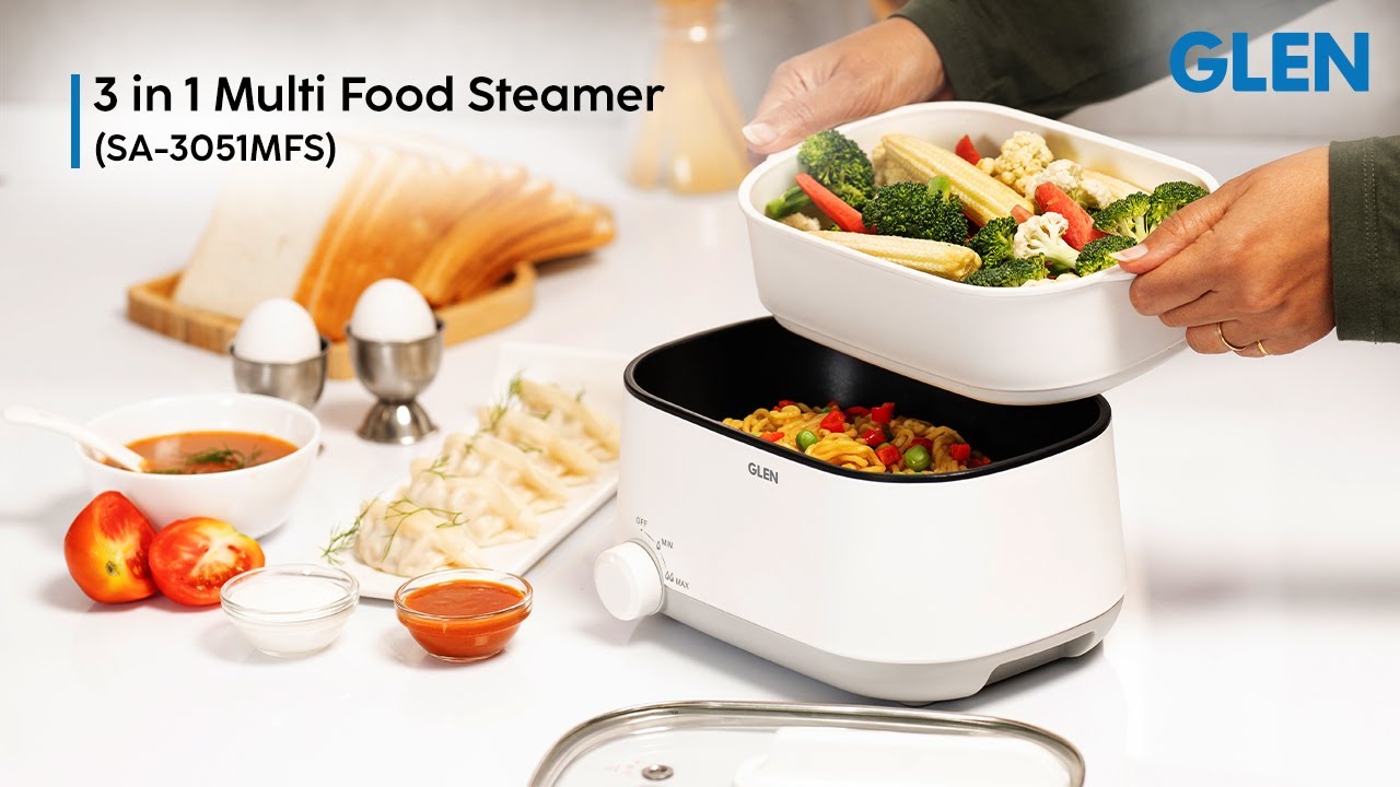 3 in 1 Multi Food Steamer - Steam, Cook & Boil, 2 Power Settings, 600W ...