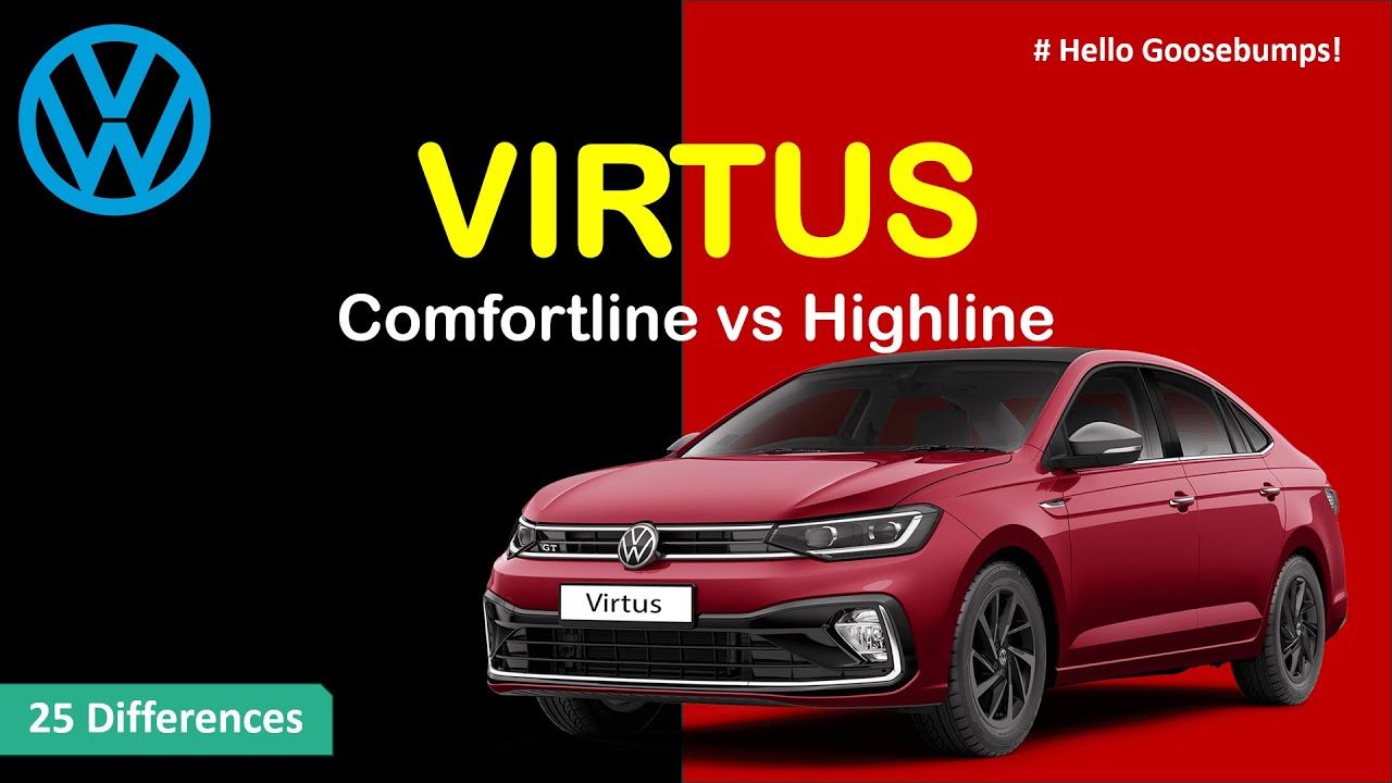 VW Virtus Comfortline vs Highline (2024) Detailed Comparison ₹2.2