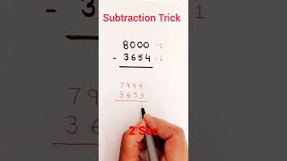 Subtraction Short Trick Without borrowing numbers - easy trick to subtract numbers from zero's