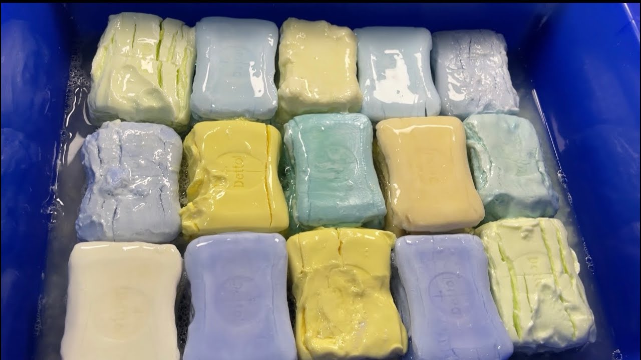 SOAKED SOAP | MUSHY SOAP | ASMR SOAP | 15 PCS DETTOL SOAP SETS #soakedsoap #mushysoap #acmp