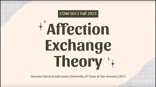 Affection Exchange Theory Presentation COM-5013-001