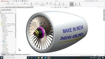 How to Design a JET Engine of Aeroplane in Solidworks. JET TURBINE Engine Design Solidworks