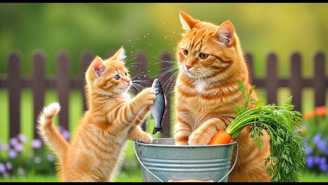 Mama Cat Repairs Kitten’s Favorite Toy After It Breaks | A Heartwarming Story