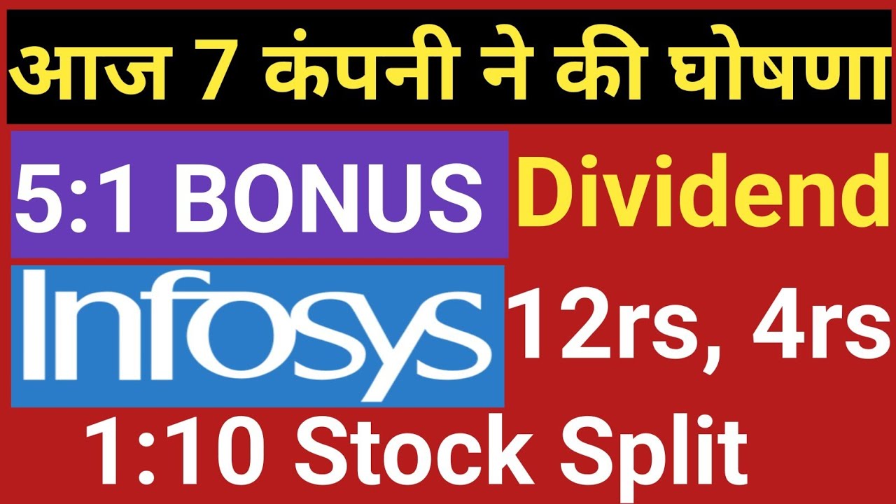 Infosys Ltd • 7 Stocks declared high dividend bonus or stock split with Record Date Infosys