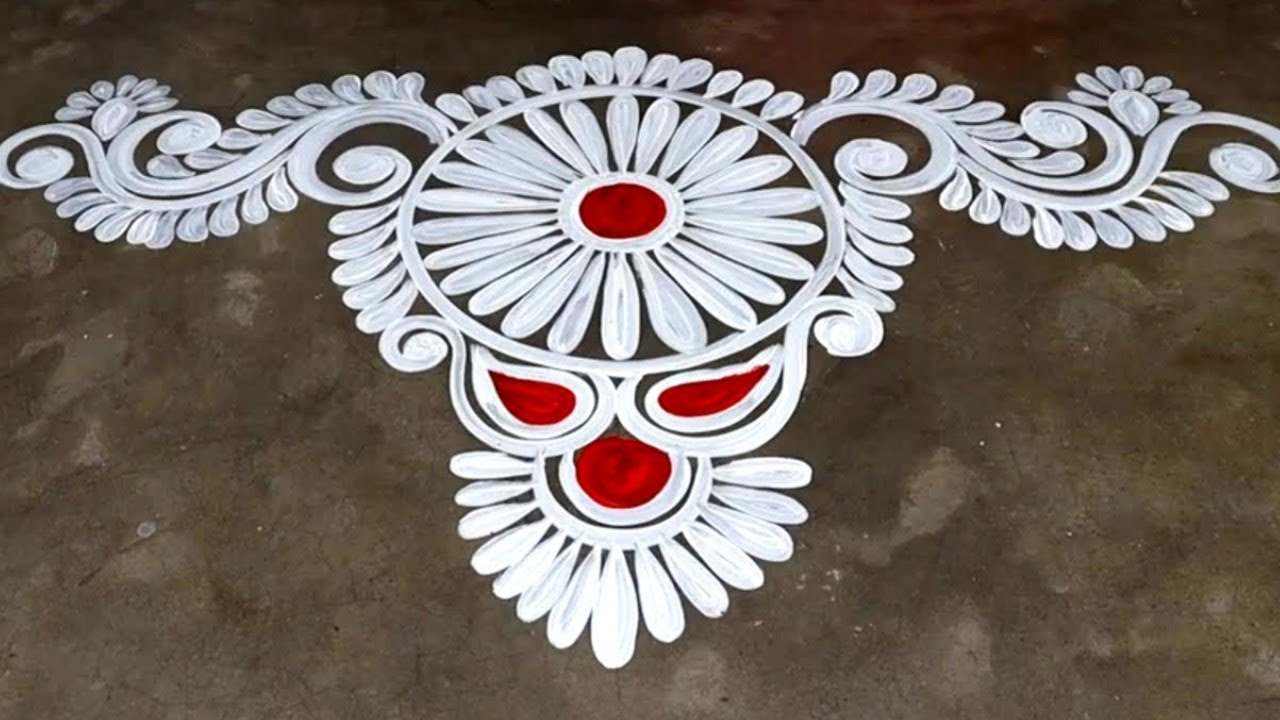 Holi festival Special Easy Alpona Design/ ugadi muggulu design / beautiful alpona design