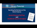 Searching Social Sciences Full Text and Academic Search Complete at BMCC Library