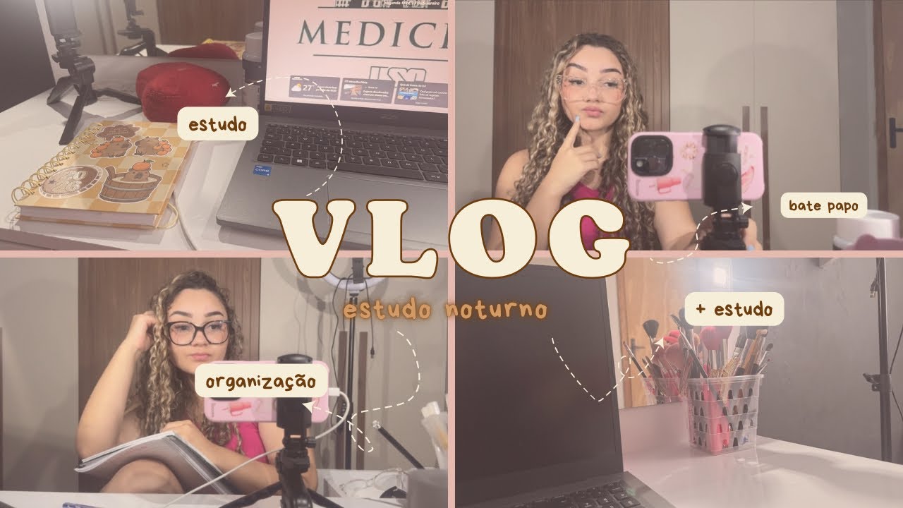 STUDY VLOG NOTURNO | estudo, curso novo, organização, desacumulando matérias.