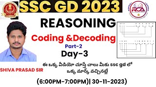 SSC GD 2023|Coding And Decoding Tricks Part-2|Smart Approaches| Reasoning Tricks In Telugu |BANK