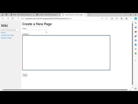 CS50 Week 3 Django Project Wiki.