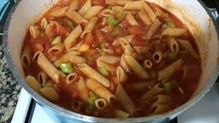 طريقة سهلة وسريعة للمعكرونة بالصلصة بدون لحمة / محمرة بالفرن مع جبنة عالوجه Makarna / Pasta