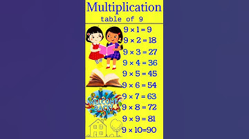 Learn table 9 | Math vlogs | cartoon | shorts | #maths #shorts #youtubeshorts @Kidsfresh1
