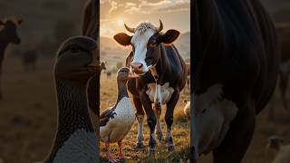 The unique friendship between a cow and a duck#short#viralai#video
