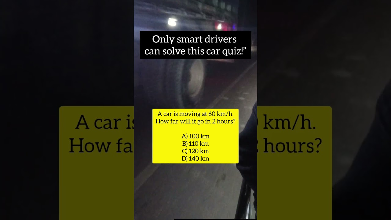 Car at 60 km/h – How Far in 2 Hours? 🚗 | Easiest Speed-Distance MCQ!