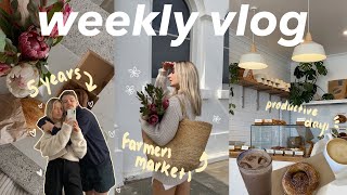 *productive* WEEKLY VLOG  5 year anniversary, farmers market, cafe dates, errands + more