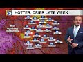 Storm chances continue as temperatures heat up