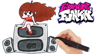 How to draw GIRLFRIEND from FRIDAY NIGHT FUNKIN step by step