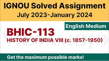IGNOU BHIC 113 Solved Assignment 2023-24 [PDF Download] | English Medium