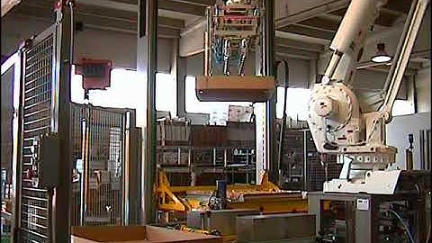 Robot palettizer for display pallet edible oil