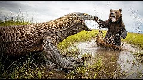 EPIC BATTLE: Grizzly Bear vs Komodo Dragon Fight