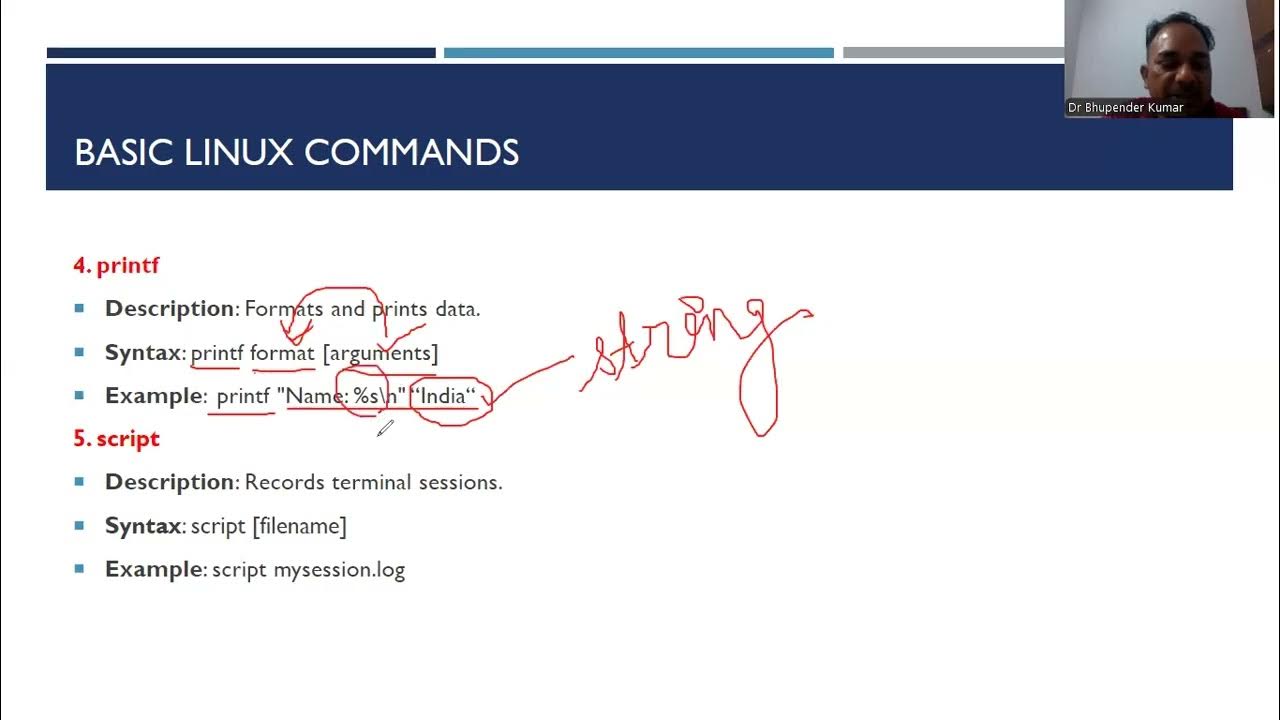 96 Dr Bhupender Kumar Lecture2 on Linux Basic Commands | Linux Basic ...
