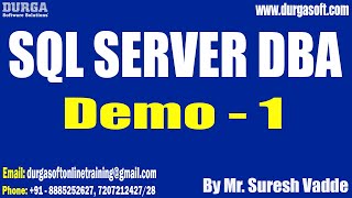 Famous SQL SERVER DBA tutorials || Demo - 1 || by Mr. Suresh Vadde On 19-01-2023 @6PM IST Profile