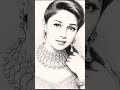 "Create a detailed pencil sketch of a smiling beauty I:#ElegantSketch#TimelessBeauty