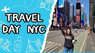 New York Travel day | Aspire lounge LHR | British Airways | Times Square | The Edge | Olive Garden